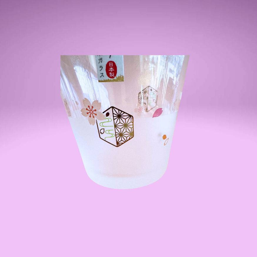 Frosted Sakura Patterned Tumbler Set