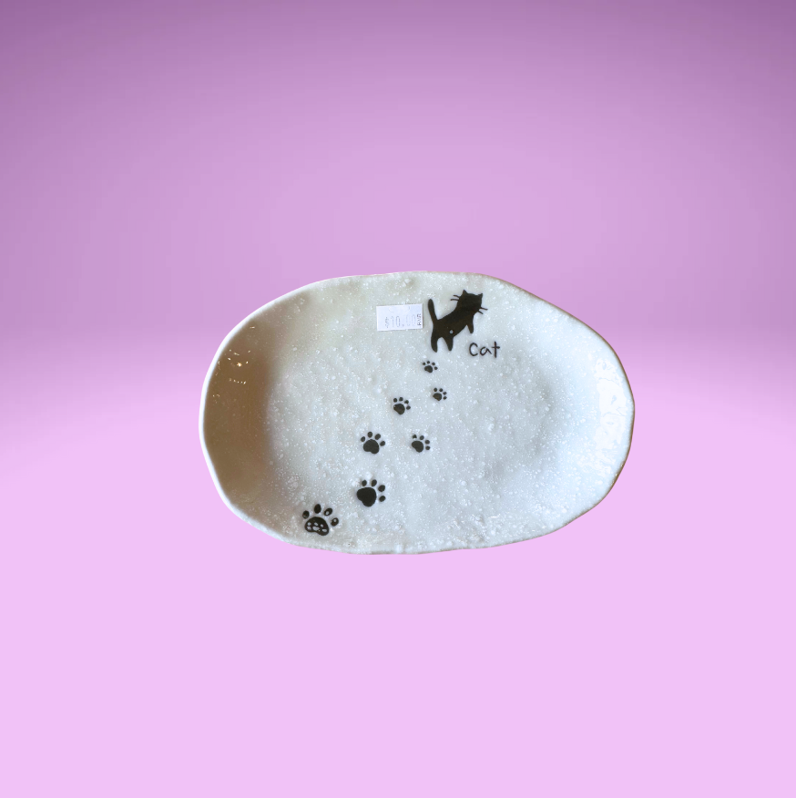 Cat Paw Print Oval Plate