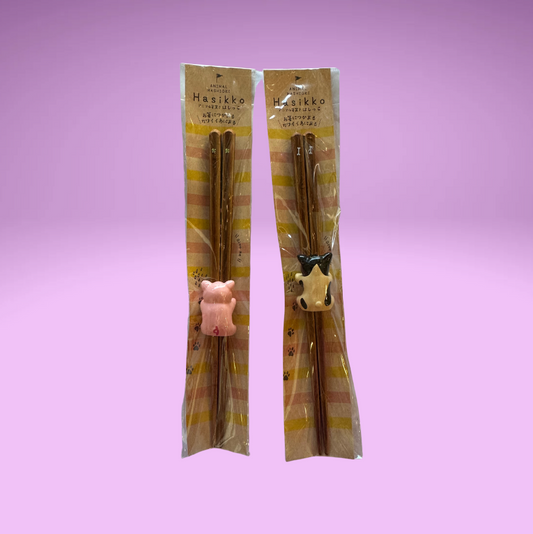 Chopstick w/ Animal Hashioki (2 Designs)