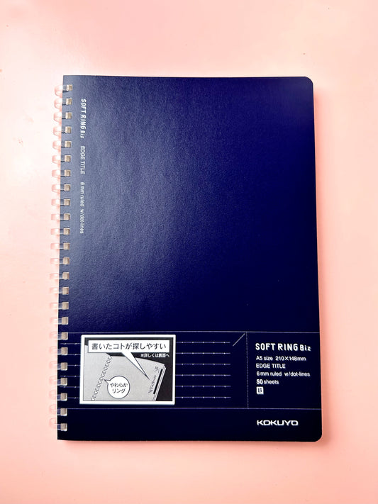 Kokuyo Navy Blue A5 Lined Notebook