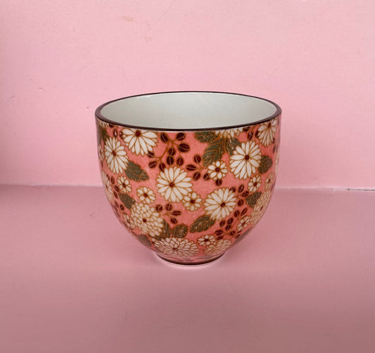 Coral Chrysanthemum Tea Cup