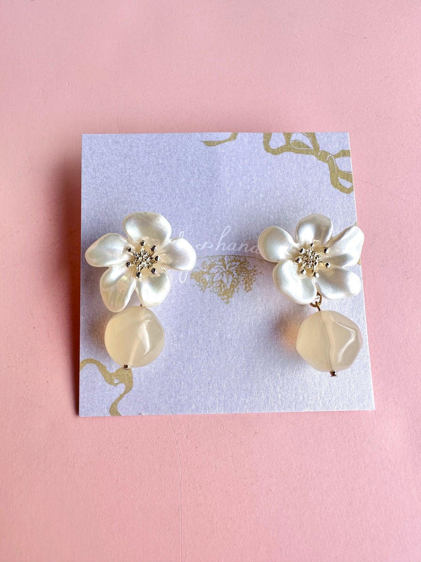 White Flower Earrings