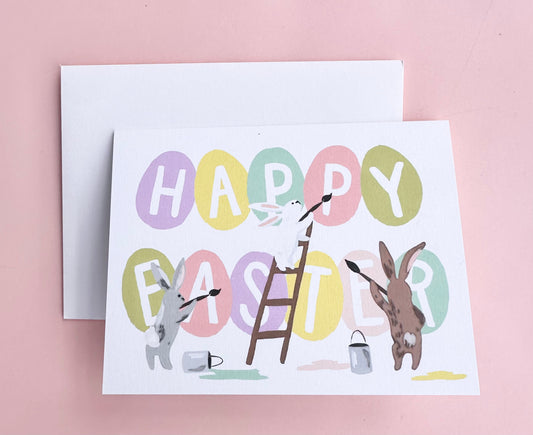 Happy Easter (Painting Eggs) Card