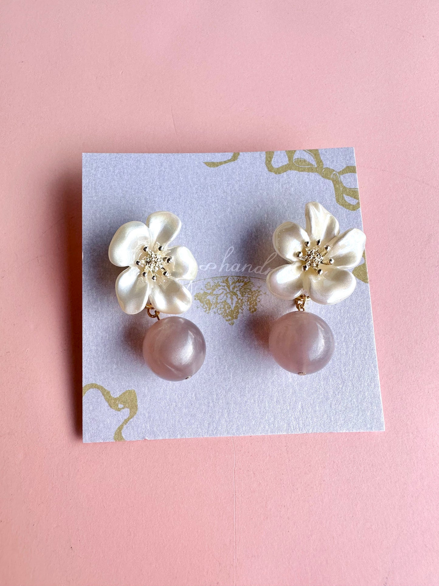 White Flower Earrings