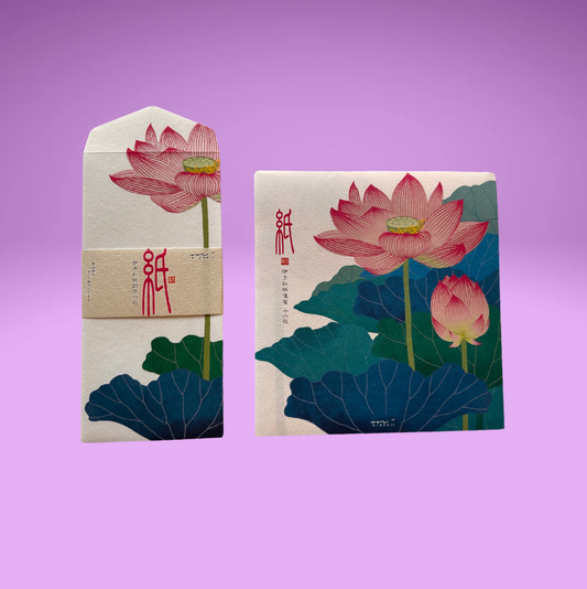 Lotus Letter Pad and Envelopes