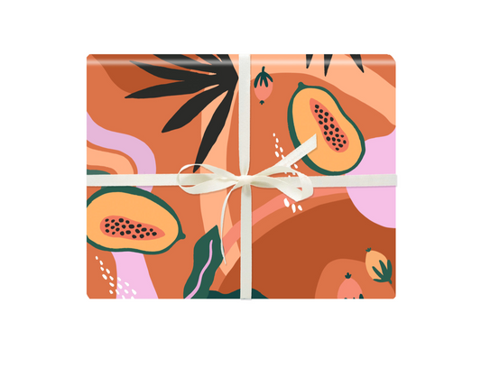 Papaya Gift Wrap (3 Sheets)