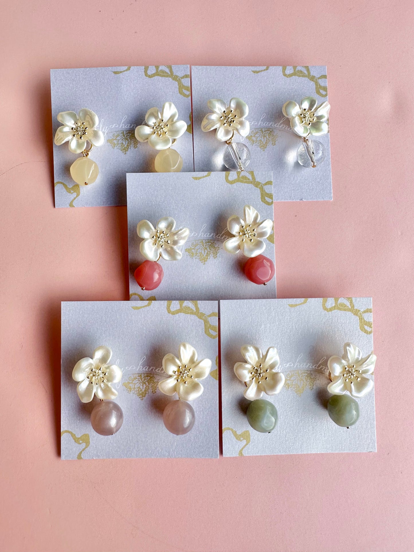 White Flower Earrings